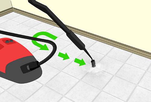 Nettoyer le carrelage avec un générateur de vapeur