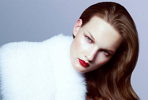 Fourrure de lapin blanc neige