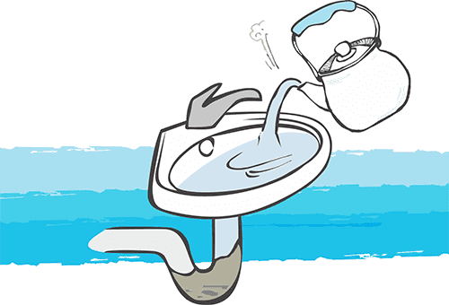 Nettoyer les bouchons avec de l'eau bouillante