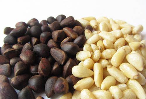 Pignons de pin décortiqués et non décortiqués