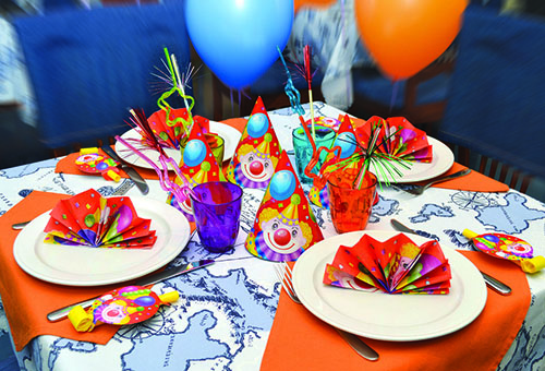 Serviettes lors d'une fête d'enfants