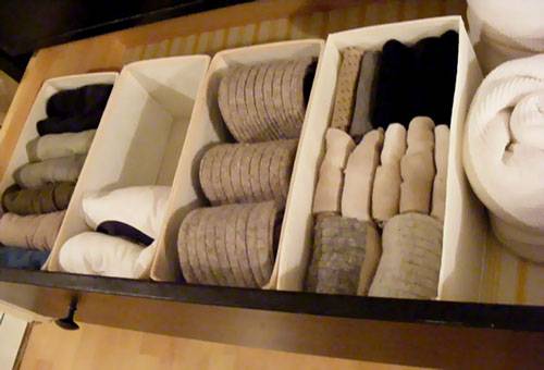 Ranger les chaussettes et les bas