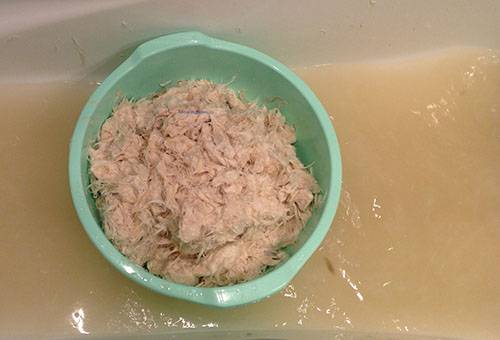 Lave et plumes d'un oreiller