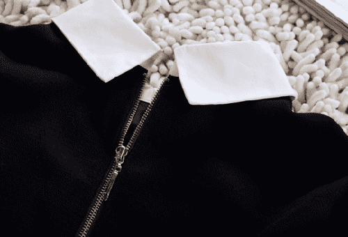 robe noire avec col blanc