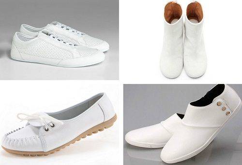 chaussures blanches assorties