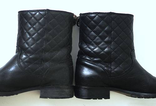 Bottes en cuir avant et après nettoyage