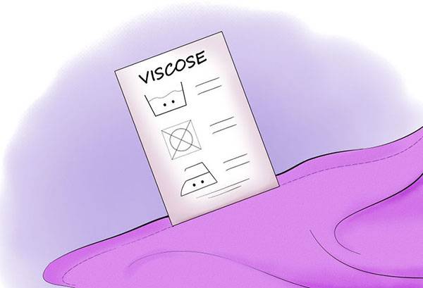 Étiquette sur un produit en viscose