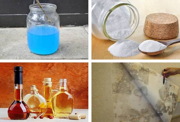 Sulfate de cuivre, soude en poudre et vinaigre