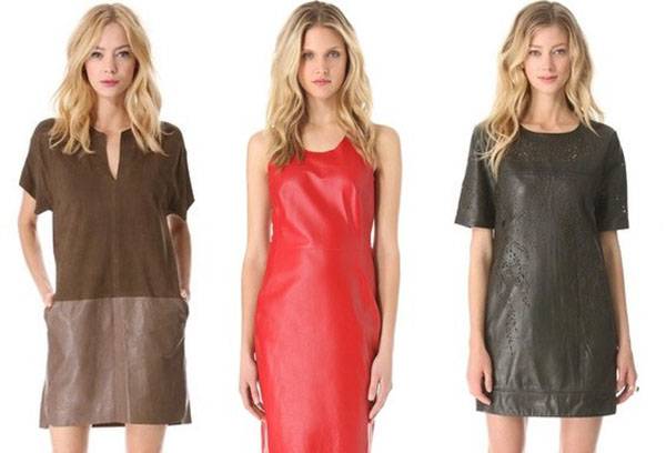 Modèles en robes en cuir