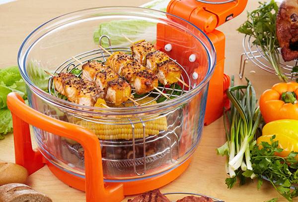 Shish kebab dans une friteuse à air