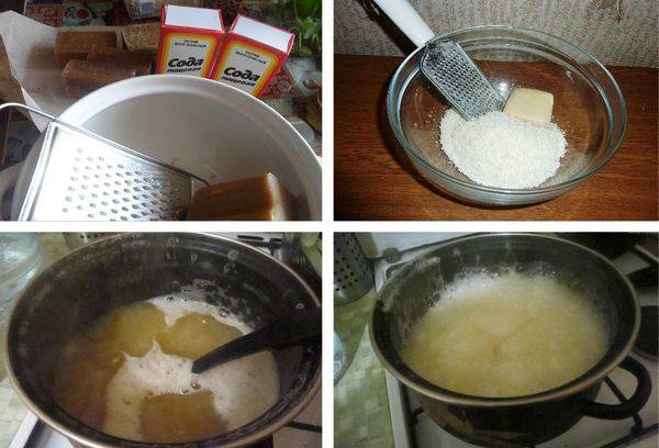 solution de savon et de soude