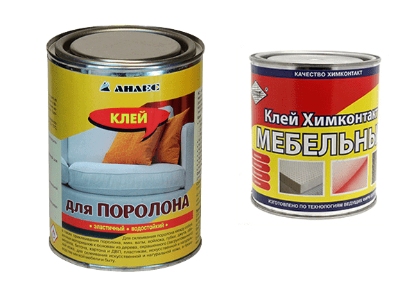 Deux types de colle mousse