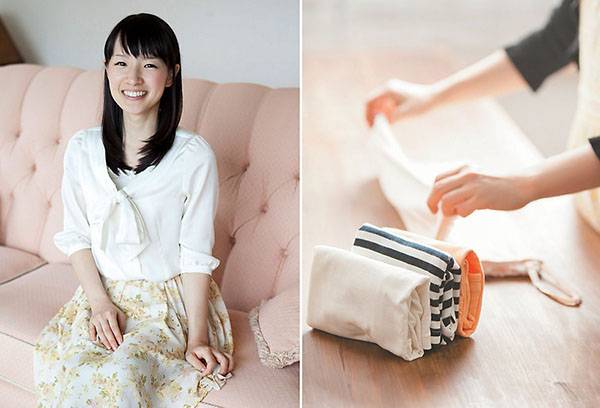 Marie Kondo plie des choses