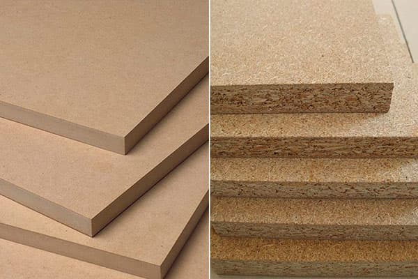 Comparaison des panneaux de particules et du MDF