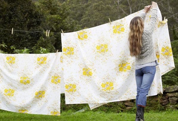 séchage du linge de lit