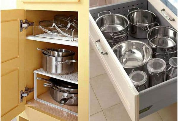 casseroles et casseroles dans la cuisine