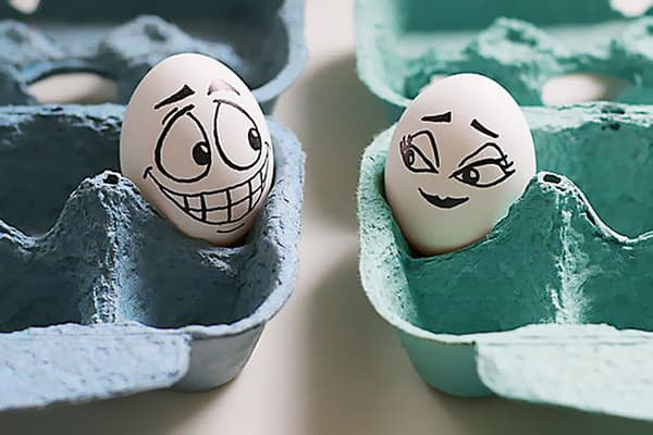 Oeufs de poule peints