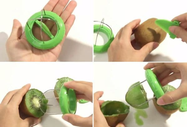 Nettoyer le kiwi avec un couteau spécial