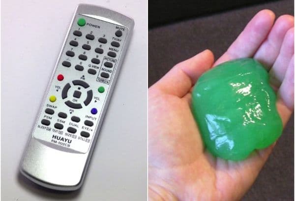 nettoyer la télécommande avec du slime
