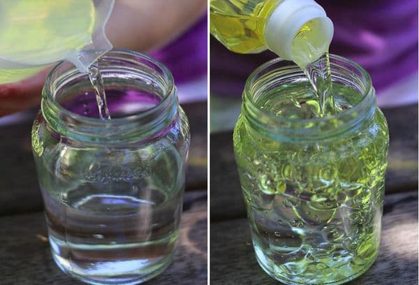 Mélange d'huile et d'eau