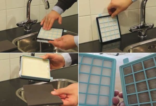 Laver un filtre d'aspirateur sale