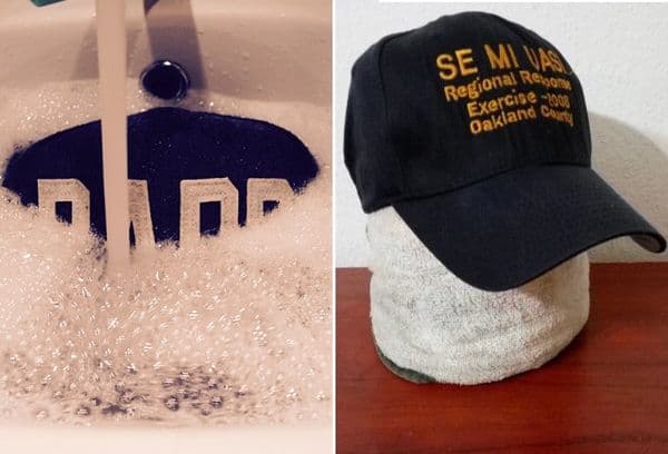 Méthode manuelle de lavage d'une casquette
