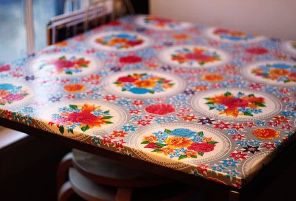 Toile cirée colorée