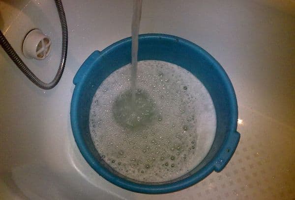 Gel dilué dans l'eau