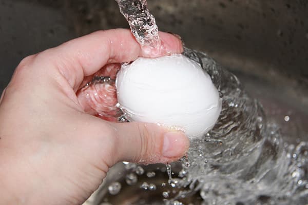 Laver un œuf de poule