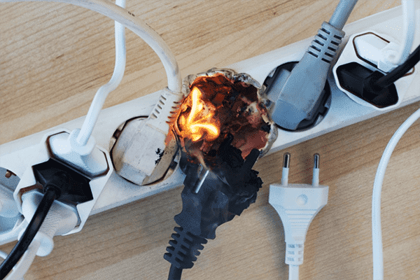 Le parasurtenseur s'allume