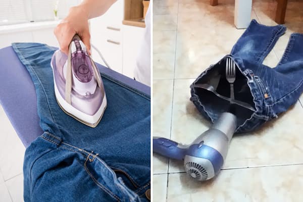 Sécher des jeans selon des méthodes improvisées