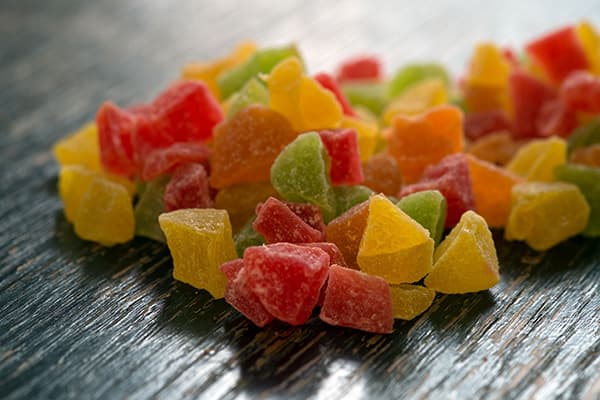 Fruits confits colorés