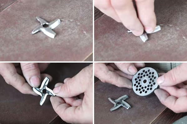 Affûter un couteau d'un hachoir à viande avec du papier de verre