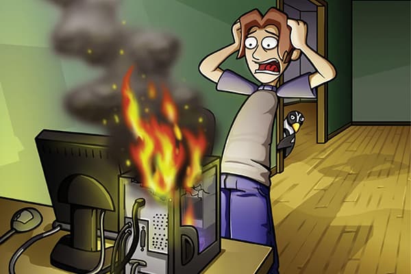 L'unité système a pris feu