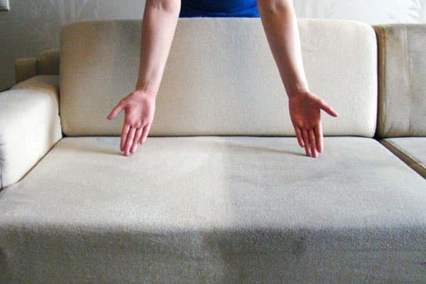 Canapé avant et après nettoyage