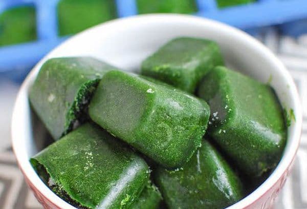 Cubes de purée d'épinards