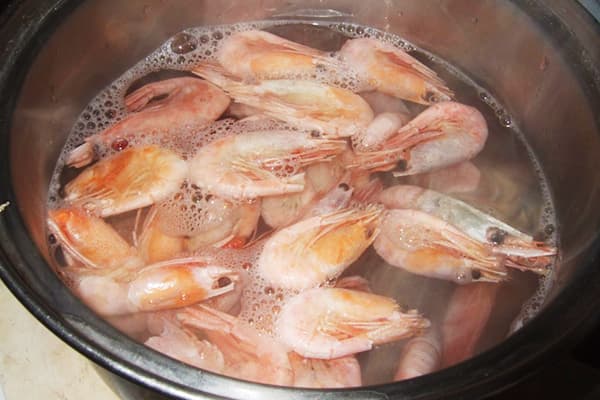 Cuisson des crevettes