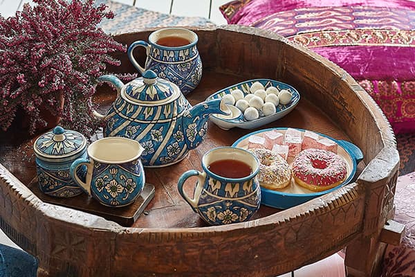 Beaux plats de style ethnique