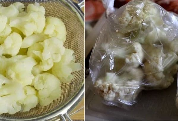 Congeler du chou-fleur blanchi