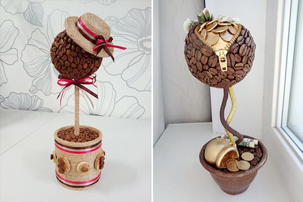 Topiaire à base de grains de café