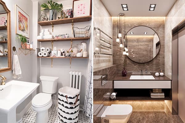 Miroirs dans les toilettes