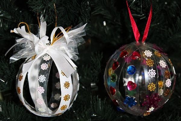 Décorations du Nouvel An à base de bouteilles en plastique