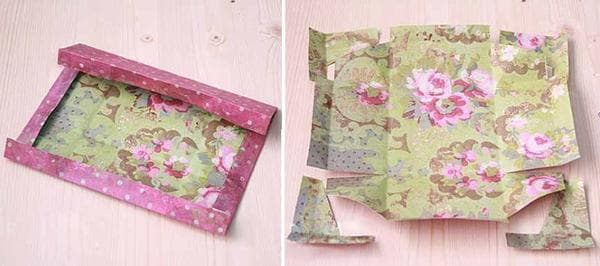 Gabarit en papier d'emballage pour coller une boîte