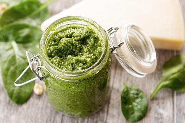 Pâtes aux épinards et oignons verts