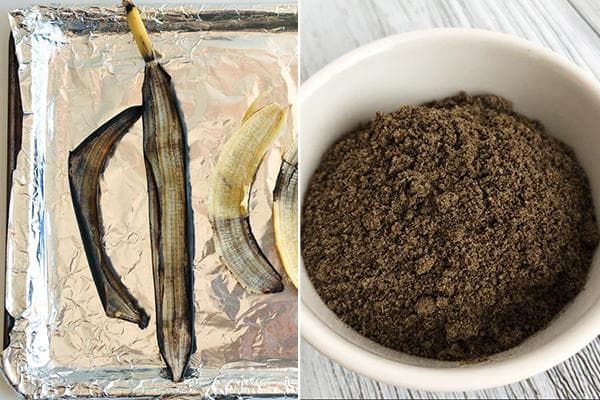 Poudre de peau de banane séchée