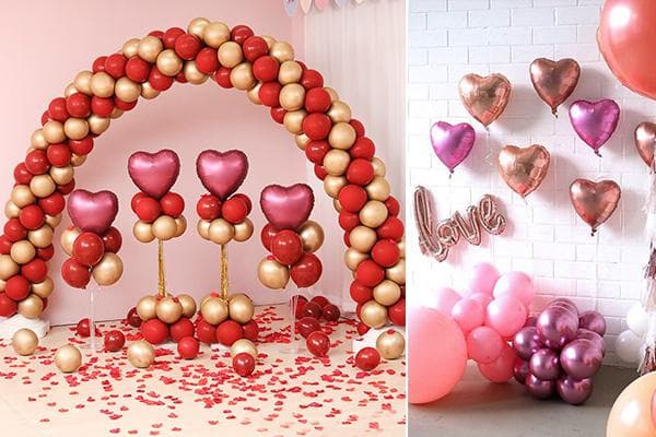 Ballons mats et métalliques pour le 14 février