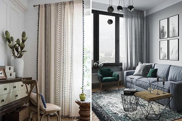 Rideaux translucides à l'intérieur