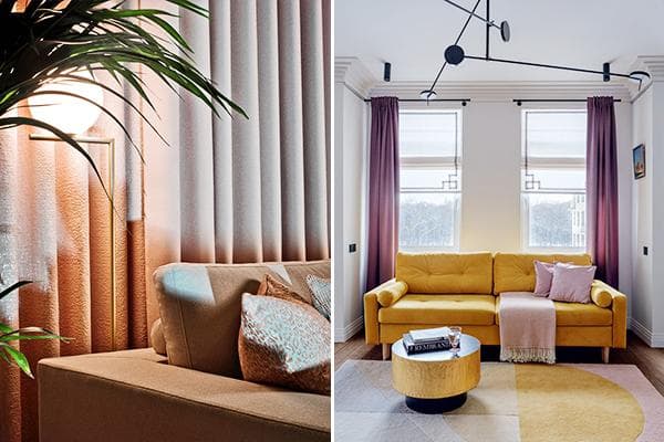 Rideaux modernes dans les intérieurs de salon