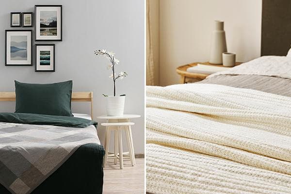 Des couvertures aux tons naturels