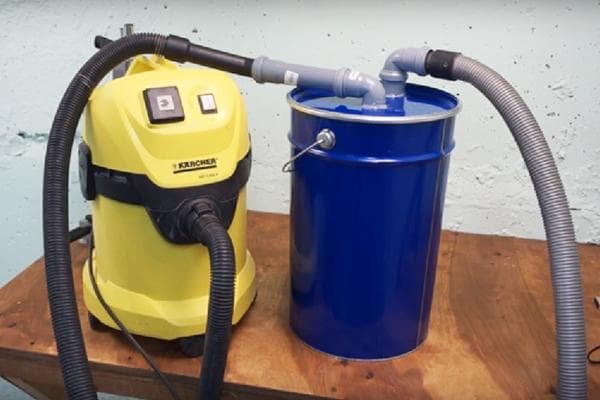 Aspirateur de chantier fabriqué à partir d'un aspirateur ordinaire